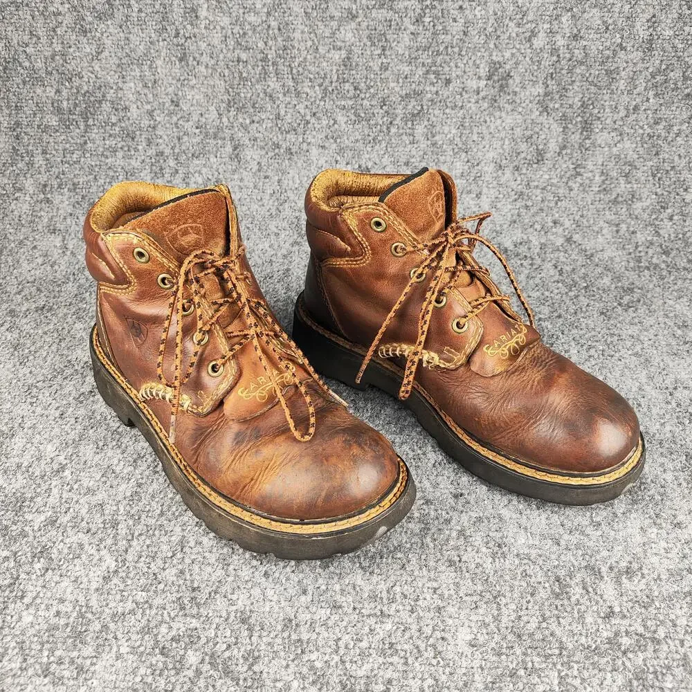 Ariat Boots Mens Size 5.5 Brown Leather Chukka Ankle Work Lace Up Round Toe